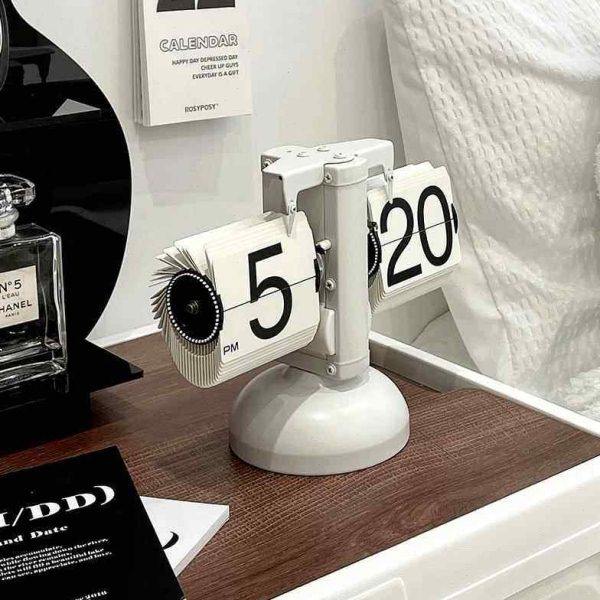 桌面网红时钟欧式机械电子自动翻页客厅装饰创意复古乔迁新居礼品,家居饰品,座钟,淘宝优惠券,粉丝福利购,淘宝优惠卷