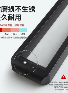 玻拉手商铺大移门门浴办公室304不锈璃FSX钢浴室淋房推拉门把手黑