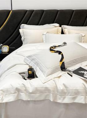 民床上用品宿件用的四件套73610支纯棉四套厚0实床单被套