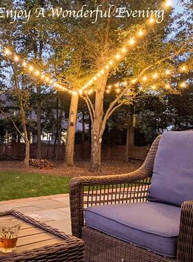 太阳能灯水泡外灯串防派对圣诞装饰复古LED户遥控圆IEH球灯串