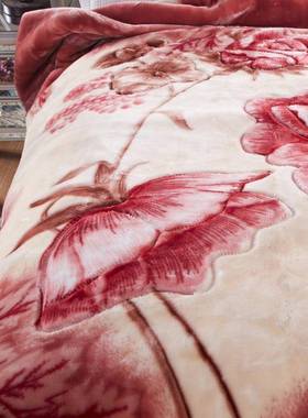 厂家拉舍尔绒毛毯被子加厚双层冬结婚毯双人学生季XIG毯单子