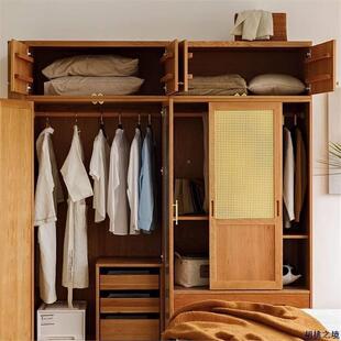 北樱桃HHL木原木日式推组合黑胡桃木实玻木衣柜多功能璃拉藤美编