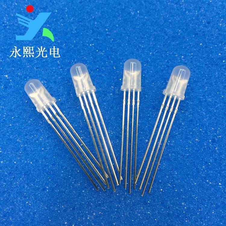 直插5发M全彩RB灯珠fG5雾状无边led灯珠光二极管YX-5MMUR共M阳共