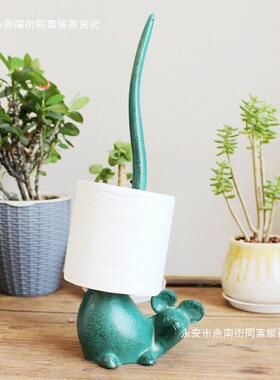 巾欧式装铸铁工艺品纸厨架房用纸纸巾架家居摆件饰品长颈QAO鹿纸