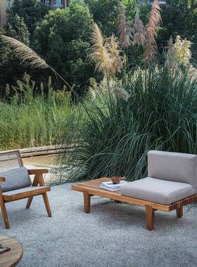 休外实木沙发桌椅茶桌庭院NXG闲家具桌宿椅组合户进口柚木民酒店