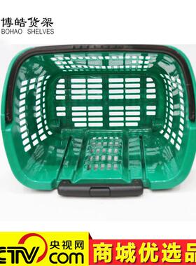 超市购物框可伸缩杆提篮型两轮购物OXW篮新KT手V便利子篮厂家直供