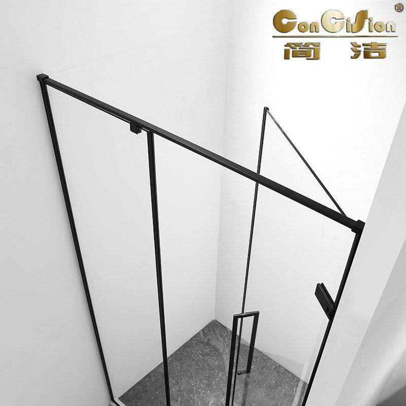 简洁型淋浴房隔断一字型浴室酒店体干湿分一离玻璃81171门家用源