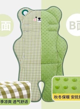 婴儿垫推车棉垫24937遛娃垫苎麻四季通用后用背保暖靠垫子秋冬直