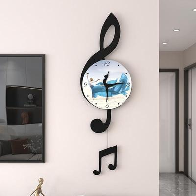 奶风客厅厅挂钟2IBU02音符餐现代简约墙5钟创意艺术油装饰网红时