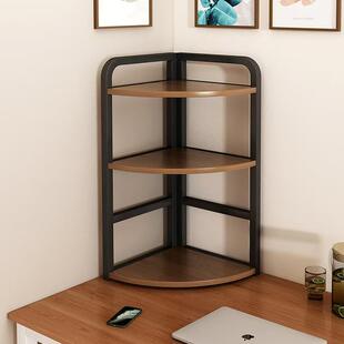 240914铁木墙结合桌置物架简易办公室桌上转角书桌收柜纳角小面书