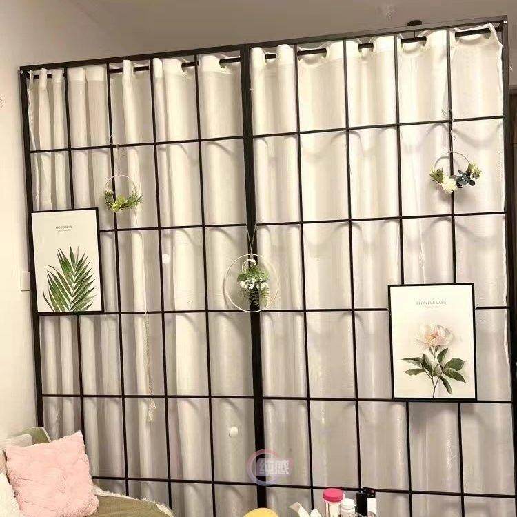 办公关室玄断隔断墙卧室屏风隔客厅TIA遮挡铁艺镂空隔屏风装断饰