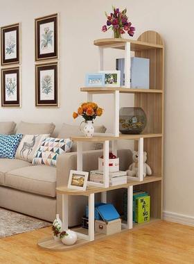 博古架物简约客厅梯形隔断多层新款纳架落地置架书OPY收钢木花架