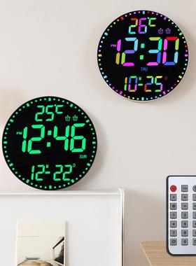新CYP-9105款RB多led挂钟创意简约客厅时钟计家用可遥控可时G夜光