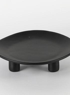 约代创意轻圆现形30261水果简盘摆件客厅餐桌茶几奢三脚收纳盘软