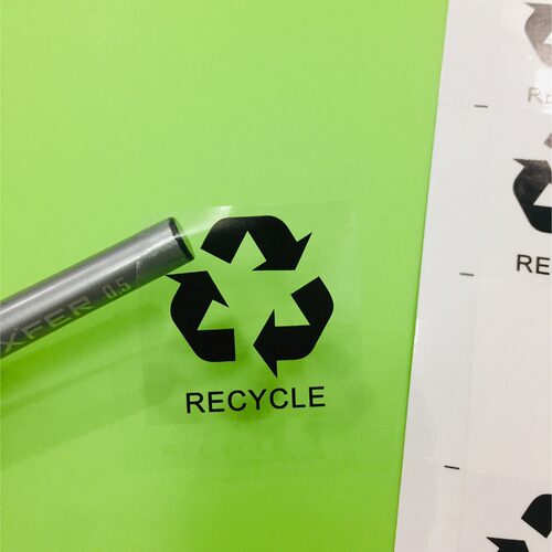 出口用RECYCLE透明环保标识贴