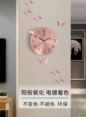 挂钟ZG-63747现代轻孔奢简约家打用壁灯静音时尚创意钟表客厅免墙