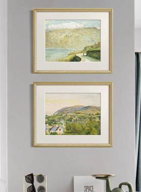 风景画油现代法式奶油风客厅轻奢装饰画厅68896餐玄关卧室复古挂