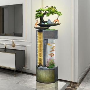 流水摆件山鱼缸喷泉水落地厅居家客内景加湿器345入户招财开假业