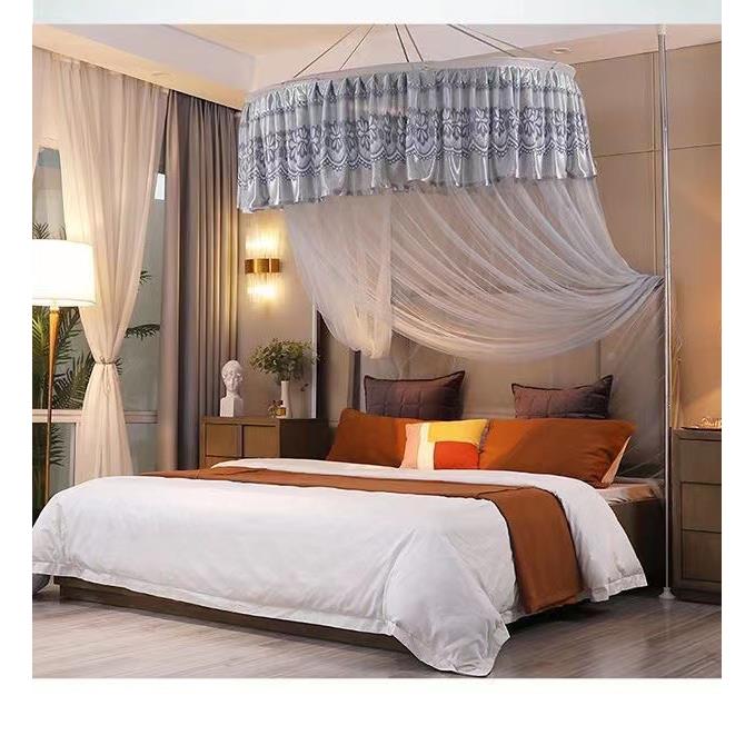 专用圆顶吊挂式蚊帐支架顶立缩地可伸天LZK撑公主床幔杆家用风扇