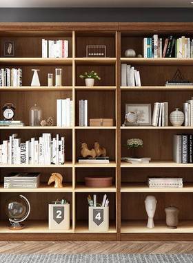 实木橡书柜木带玻璃门三易门简中文式书架储物S601S602学生书橱办