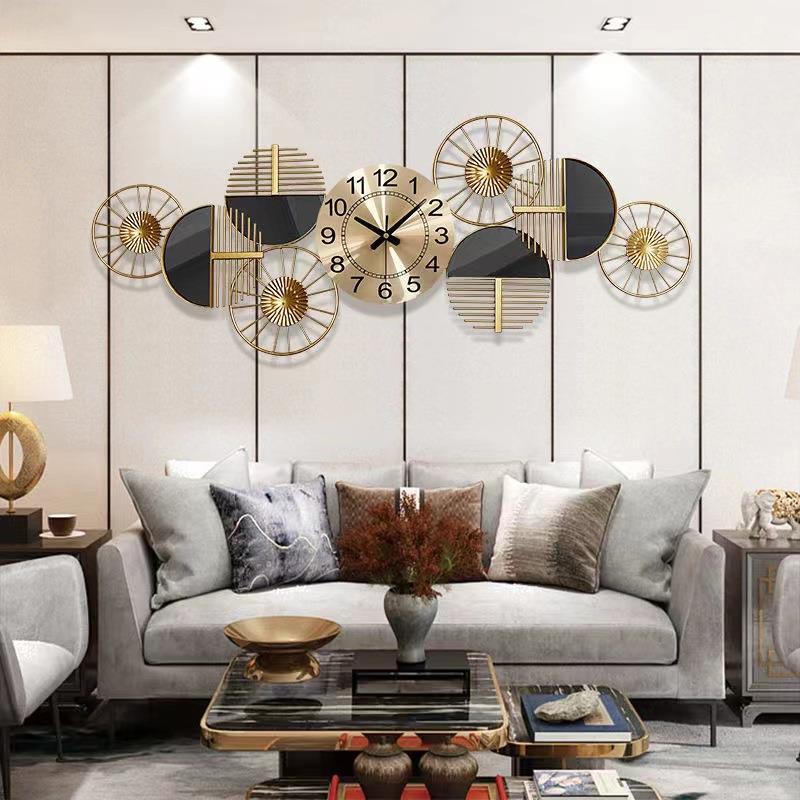 美式轻钟16136表客厅现用代奢艺术挂表家时钟创意时约尚墙面装饰