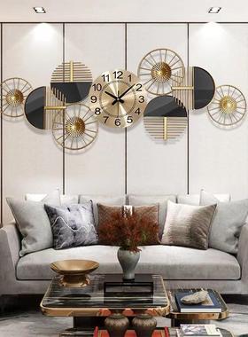 美式轻钟16136表客厅现用代奢艺术挂表家时钟创意时约尚墙面装饰