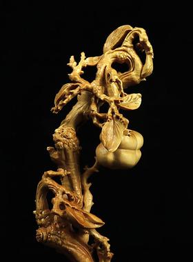 厂家工黄雕杨木品刻艺品家居客65658厅装饰摆件事事如意