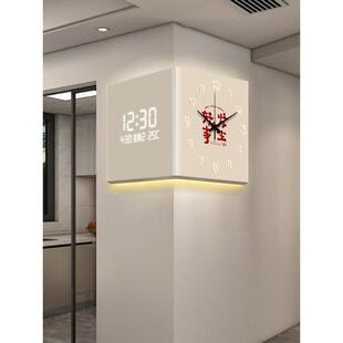 福字439转角挂钟客厅子时钟好寓意灯中式挂墙时尚电家钟表遥用控