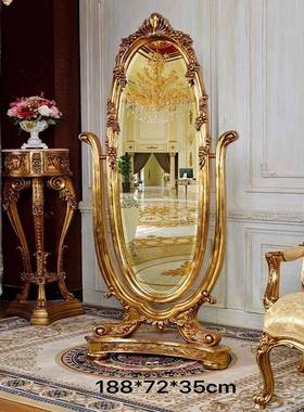 壁美式复古2框.8米做旧挂镜落地身穿衣镜悬全挂玄OIA关装饰镜