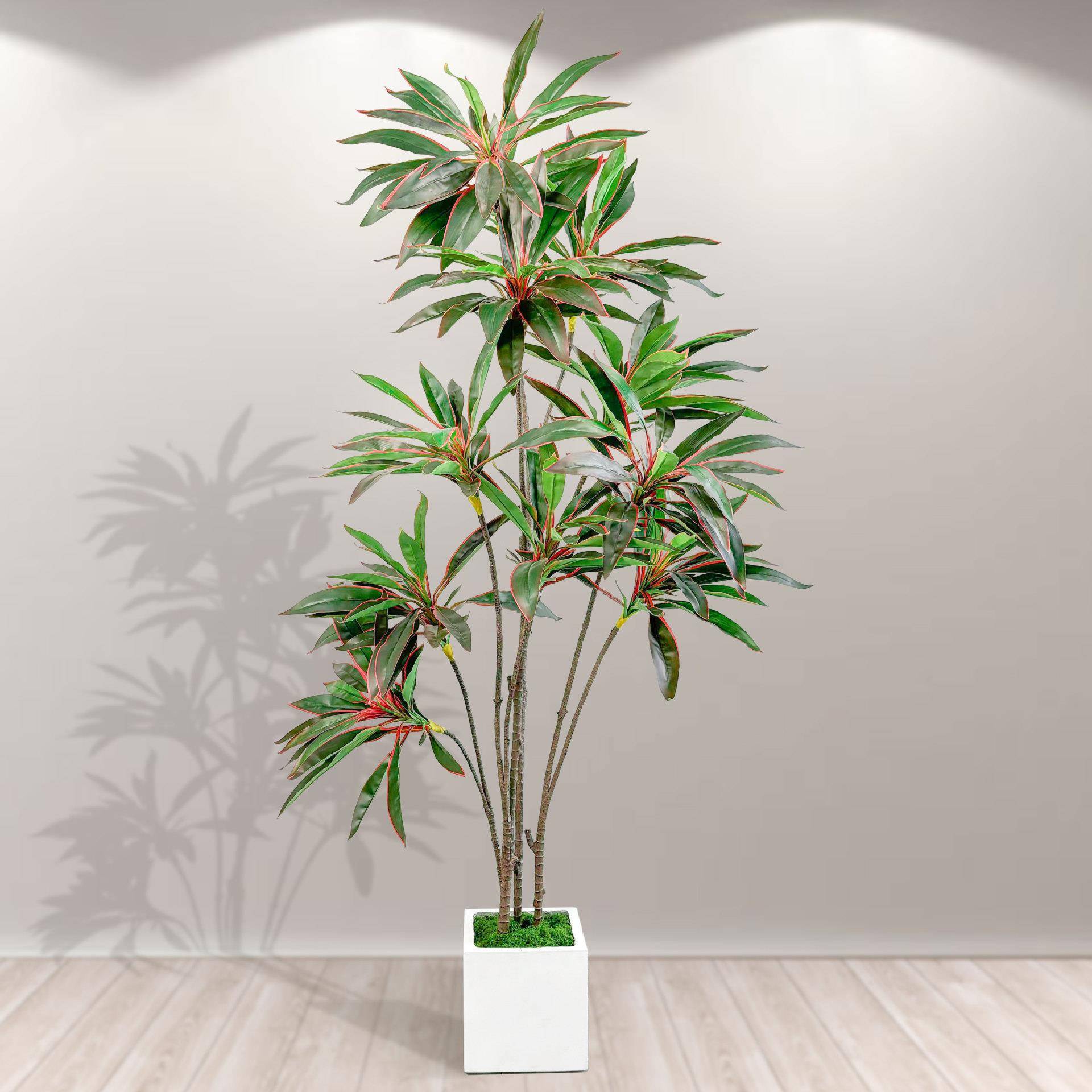 仿真绿植天鹅绒落地盆植栽室内XVP高轻奢物盆端栽简仿真花约雅致