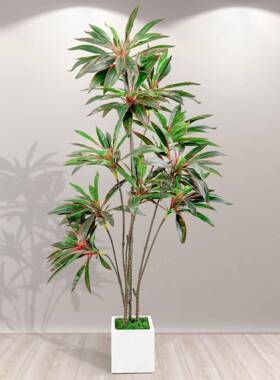 仿真绿植天鹅绒落地盆植栽室内XVP高轻奢物盆端栽简仿真花约雅致