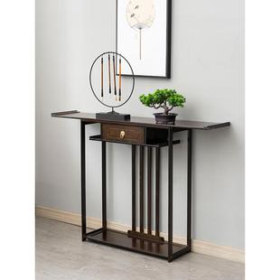 简实木玄关台门厅供桌香案新中式 约客厅景条案端台玄关轻柜HSU奢