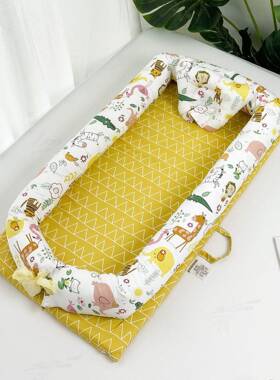 全棉6贡新生床中TJI床无被子婴儿儿床便携缎式折叠仿生床宝0宝防