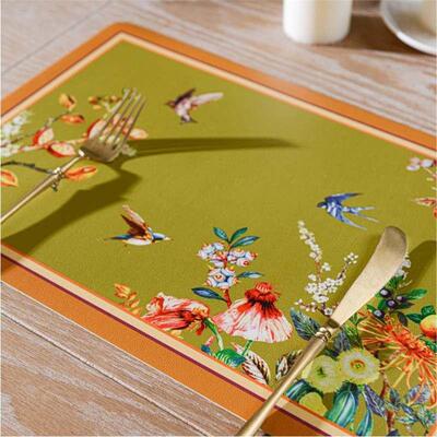 新中式垫仿皮TSU革餐垫P污VC桌防水防油隔垫热午餐垫