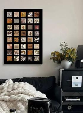 中古风al202407百联厅饰装画黑色高级感入户玄幅关挂画2024新款大