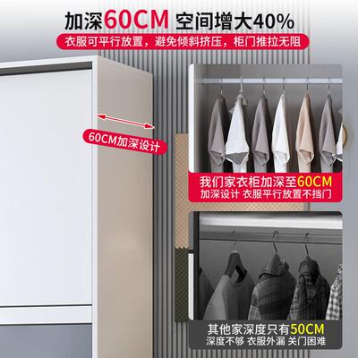 全实木衣柜简家用室推拉门收纳落卧地式储物柜子出租易见详情房用