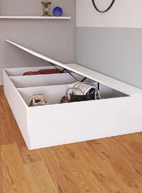 9C实木高箱床板式气发AA099床一1米体家用单人压沙榻榻米卧室储物