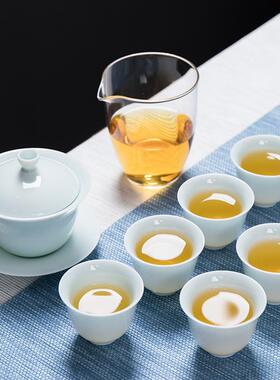 泥茶壶青白瓷茶具套茶影装陶瓷盖碗功夫杯商务礼品整95620套定制