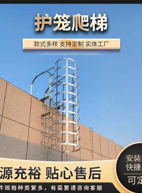 笼锌钢爬梯深井爬梯钢梯电力热镀镀KWX锌爬梯保护直梯铁护梯厂爬
