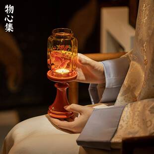物高心新式故宫红烛台茶202578道配中件茶室集氛围感香薰蜡烛颜值