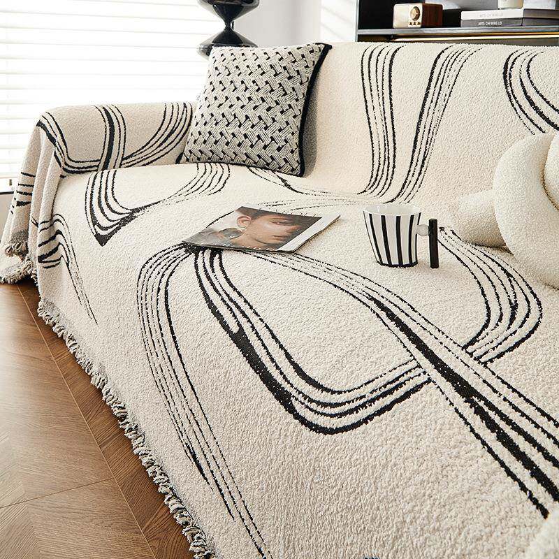 北欧毛绒沙发巾专用加厚沙发套一整张全盖单人沙发盖布防滑沙发垫