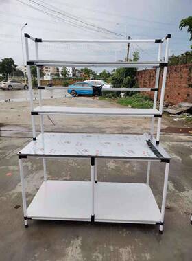 纯白色精益管打包台304不锈钢台面电商打包台线棒仓储货架