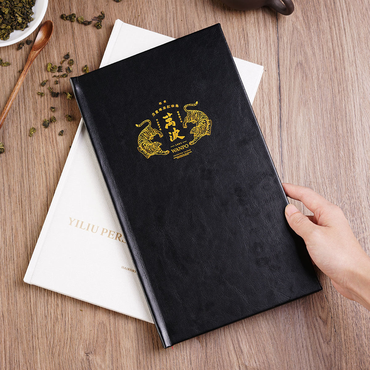 高档茶水单制作菜单活页菜单本插页酒水单菜单夹酒单外壳菜谱