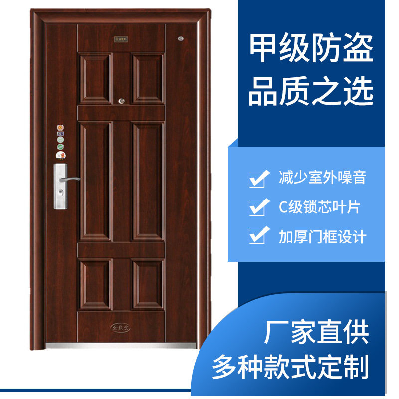 厂家批发甲级钢制防火门入户欧式实木防盗门国标低价工程门