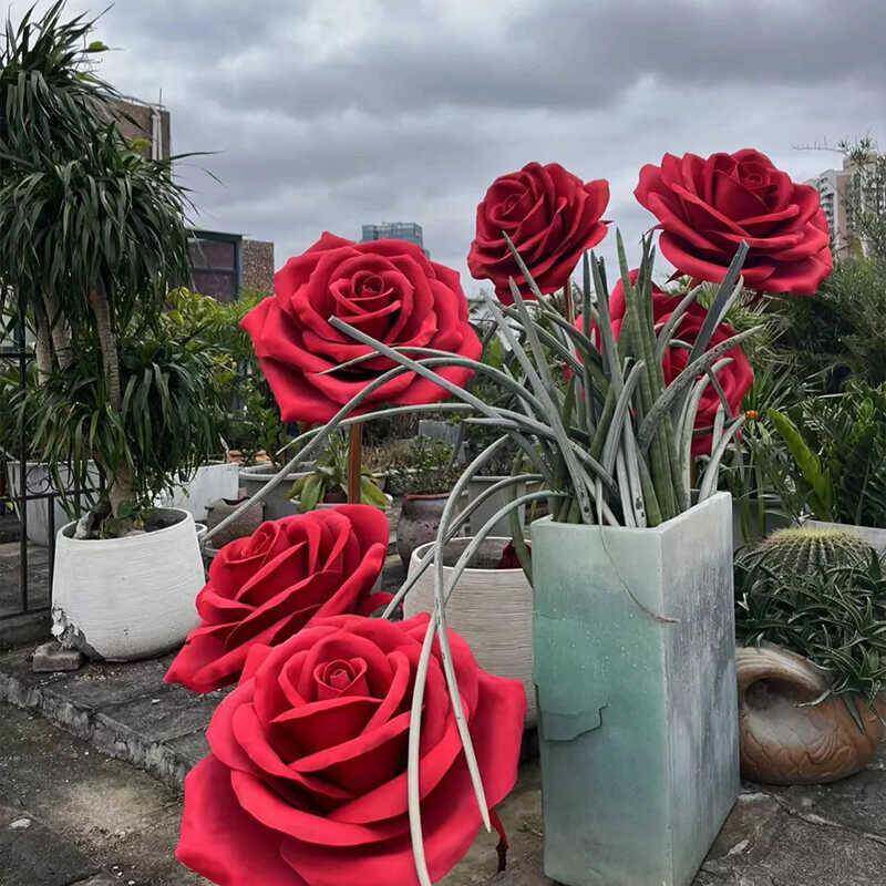 巨型玫瑰花eva户外玫瑰橱窗装饰活动七夕布置大型纸艺花仿真花