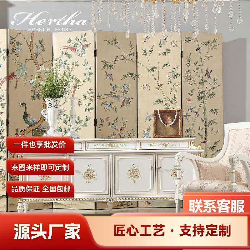 洛可可2.1M电视柜客厅实木复古储物柜欧式高端奢华地柜