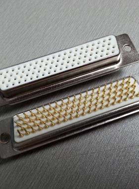 HDP78P母头焊板式连接器实心级耐高温光孔型直插针座四排孔端