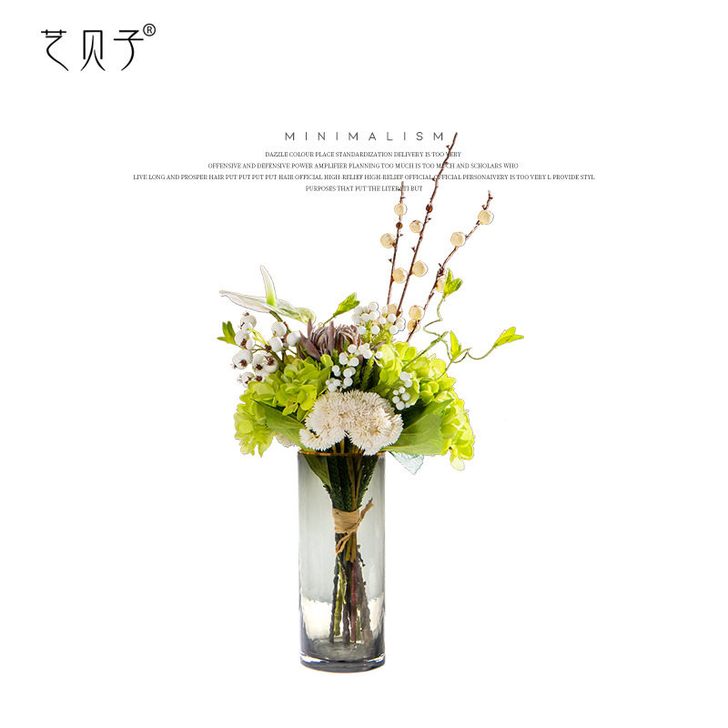 艺贝子简约假花仿真花套装客厅室内装饰花样板间软装整体花艺摆件