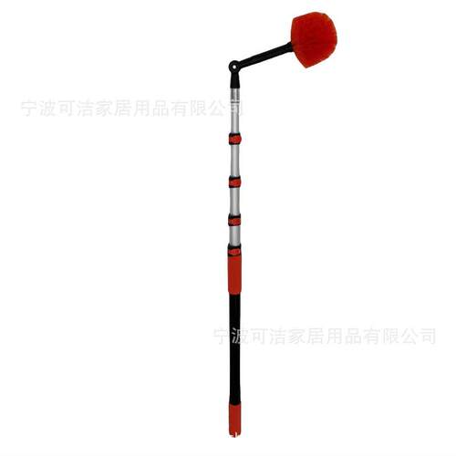 清12FT角铝擦合金619伸缩延长杆落刷蜘蛛网除尘刷鸡毛掸子窗器洁
