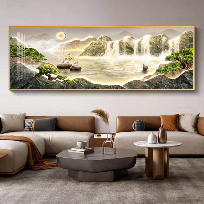 日照金山现代客CY111CY装饰风画沙发背景办公室背有靠山景挂画厅